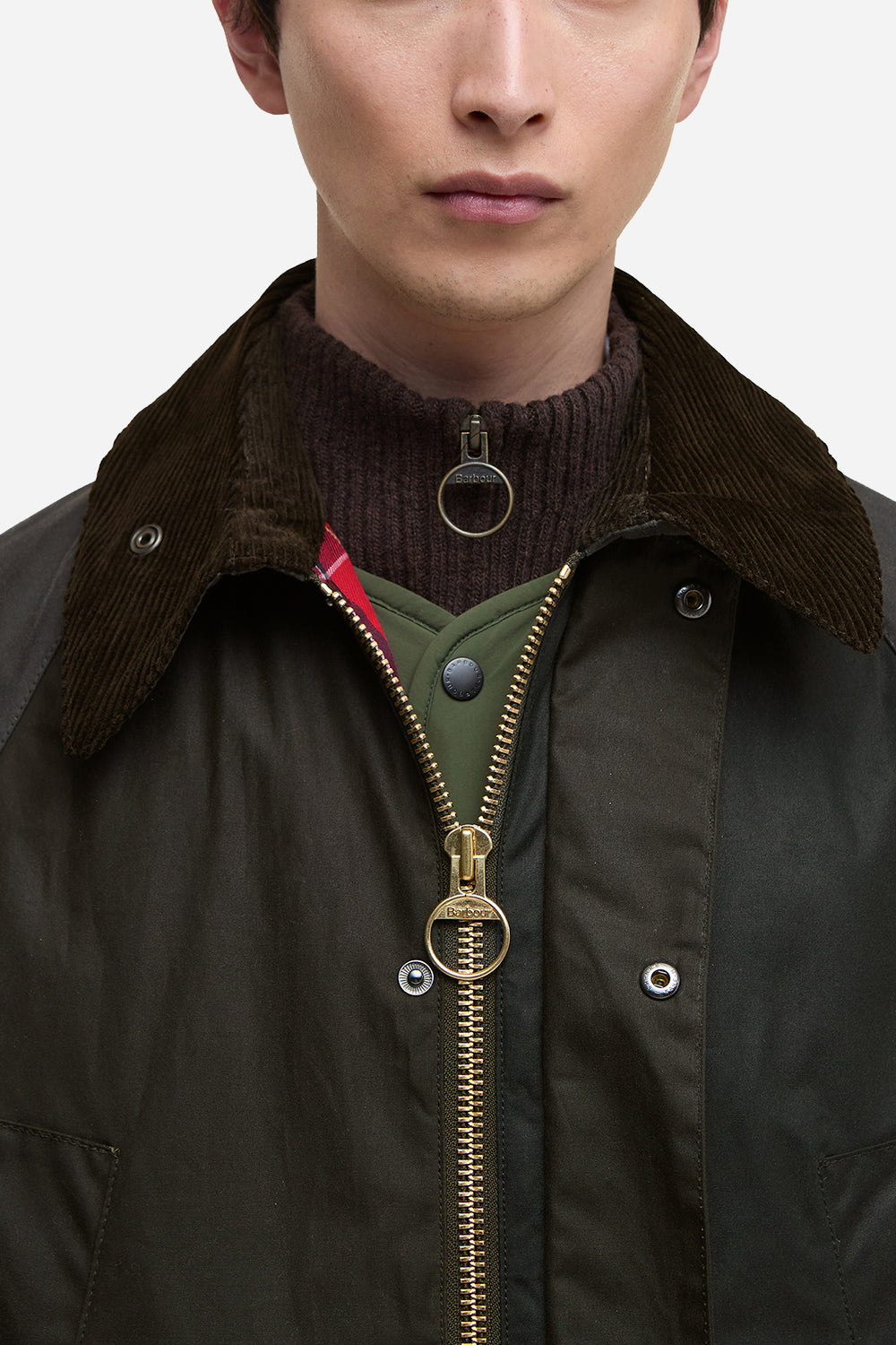 Barbour Patchwork OS Bedale Wax Jacket (Sage Multi)