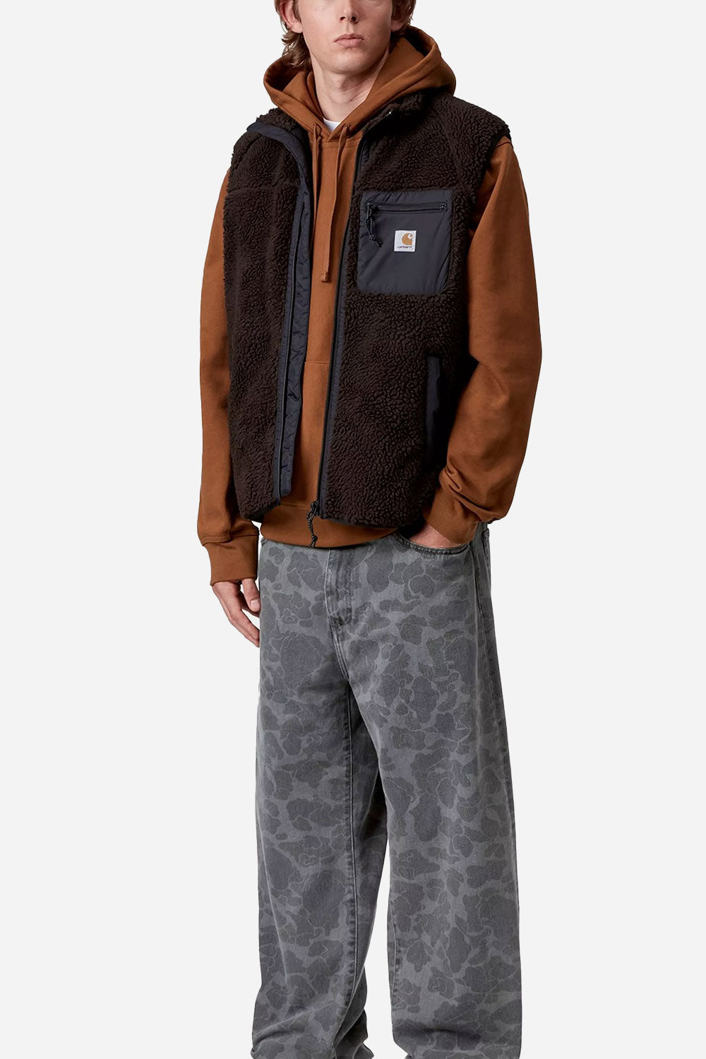 Carhartt WIP Prentis Vest Liner Fleece (Palisander/Black)