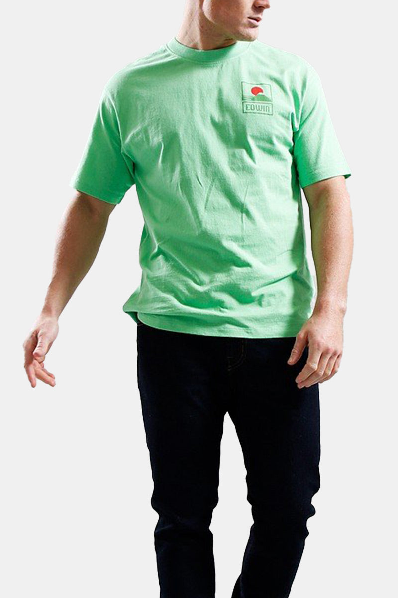 Edwin Sunset auf dem Mt. Fuji T-Shirt (Sommergrün)