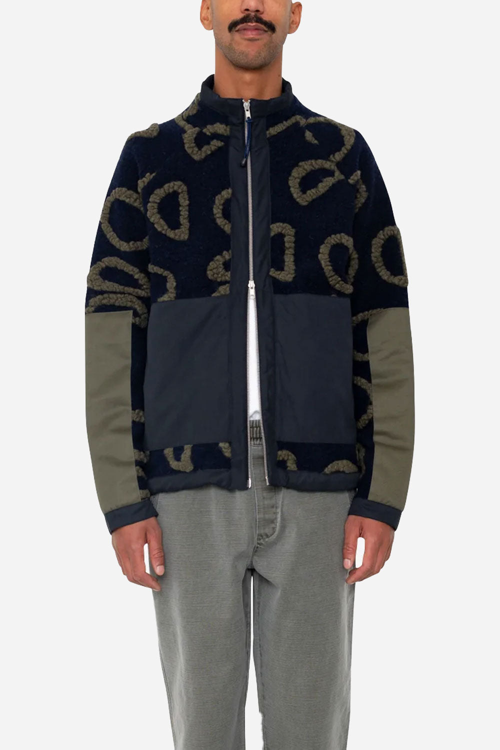 Volkssignal -Fleece (Navy Circle Jacquard)