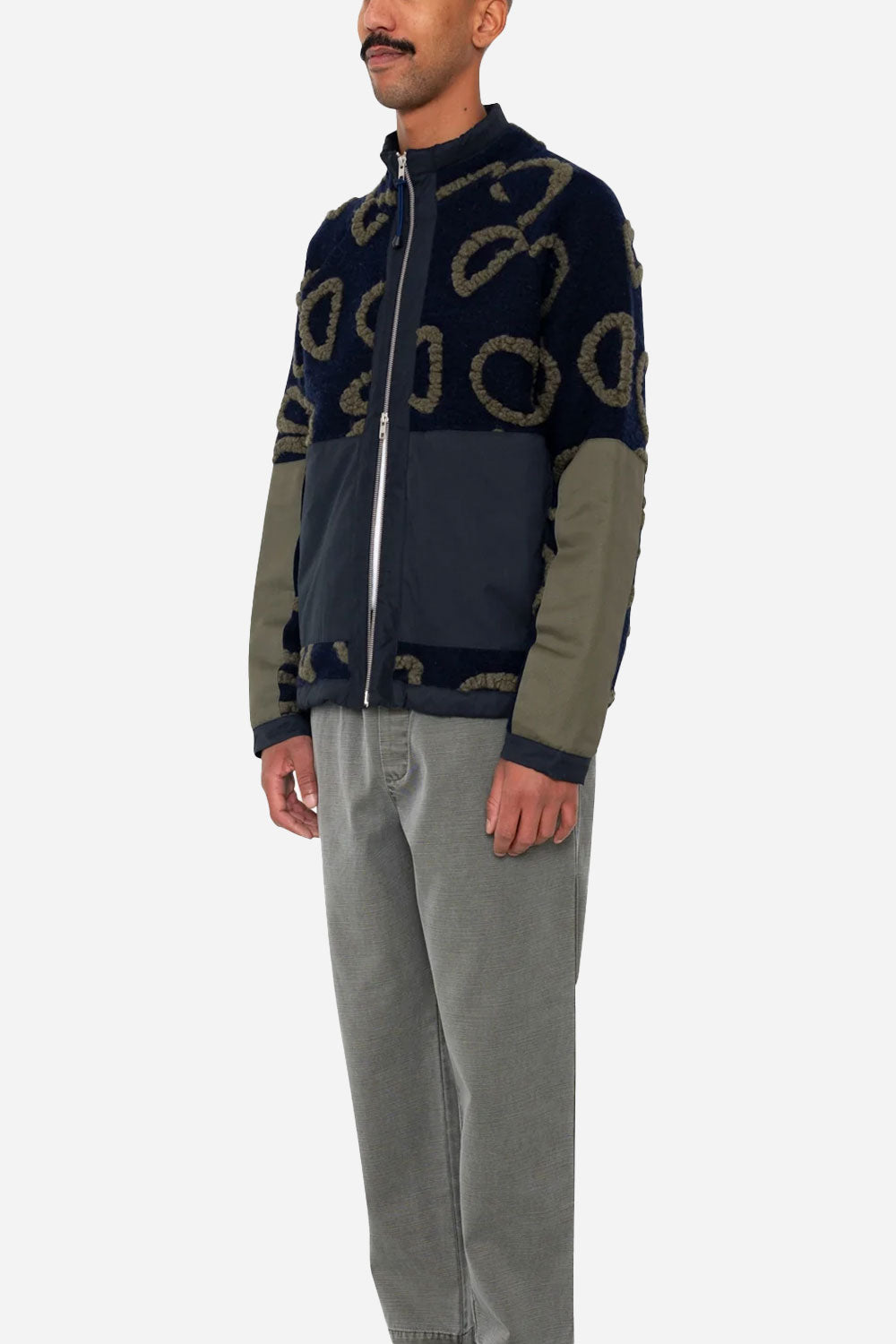 Volkssignal -Fleece (Navy Circle Jacquard)