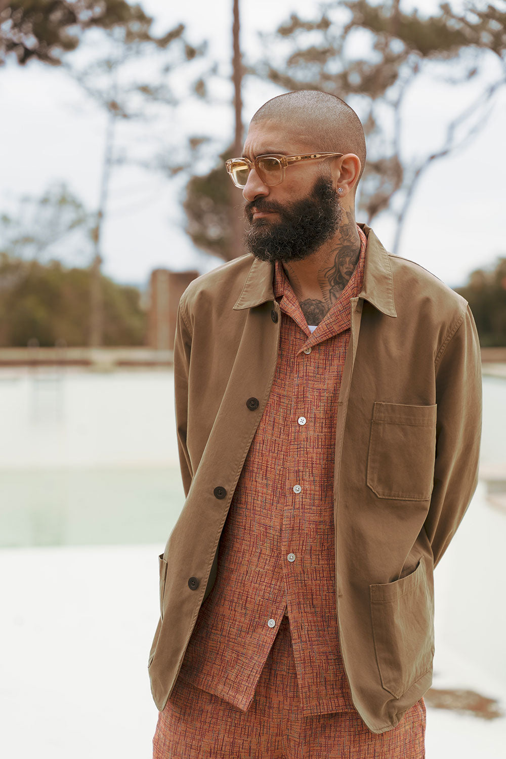 Portugiesisches Flanellboucle -Hemd (Traubendruck)