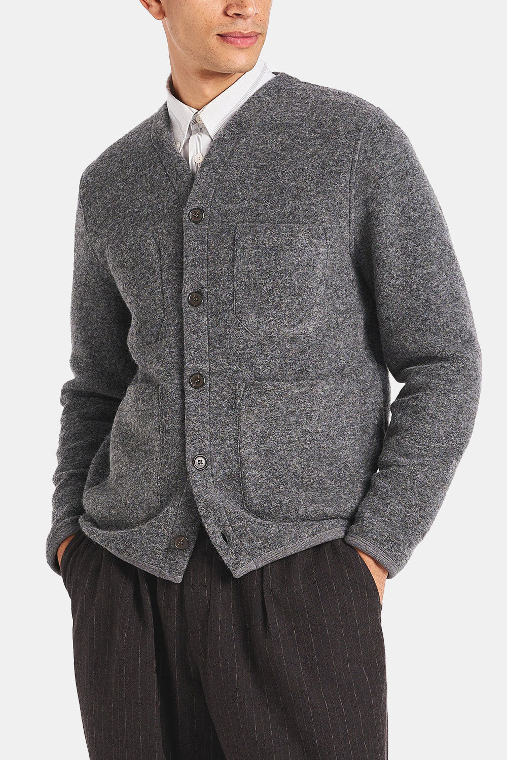 Universal Works Strickjacke (Grau meliert)