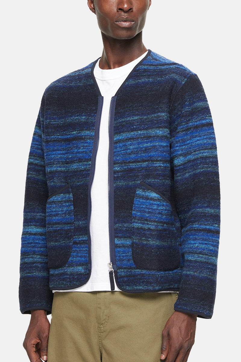 Universal Works Military Liner Jacke (Blue Mississippi Fleece)