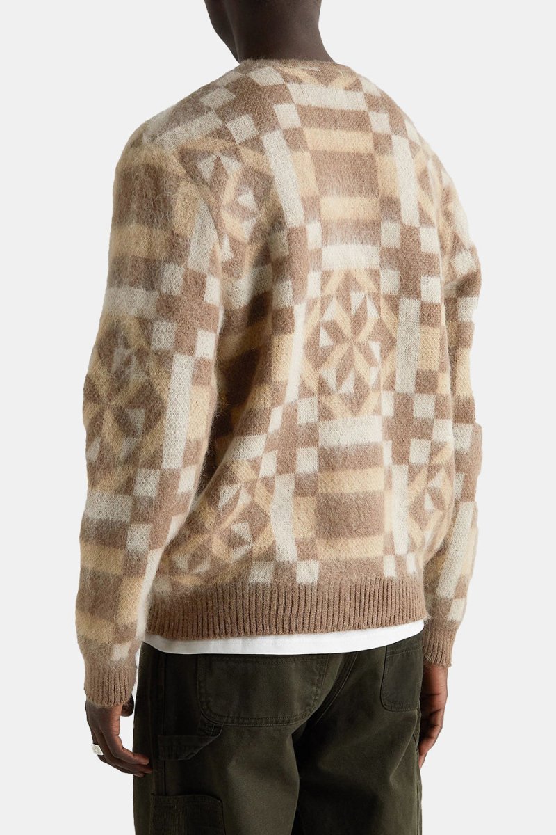 Anonymous Ism American Knit Quilt Cardigan (Multi Khaki) | Knitwear