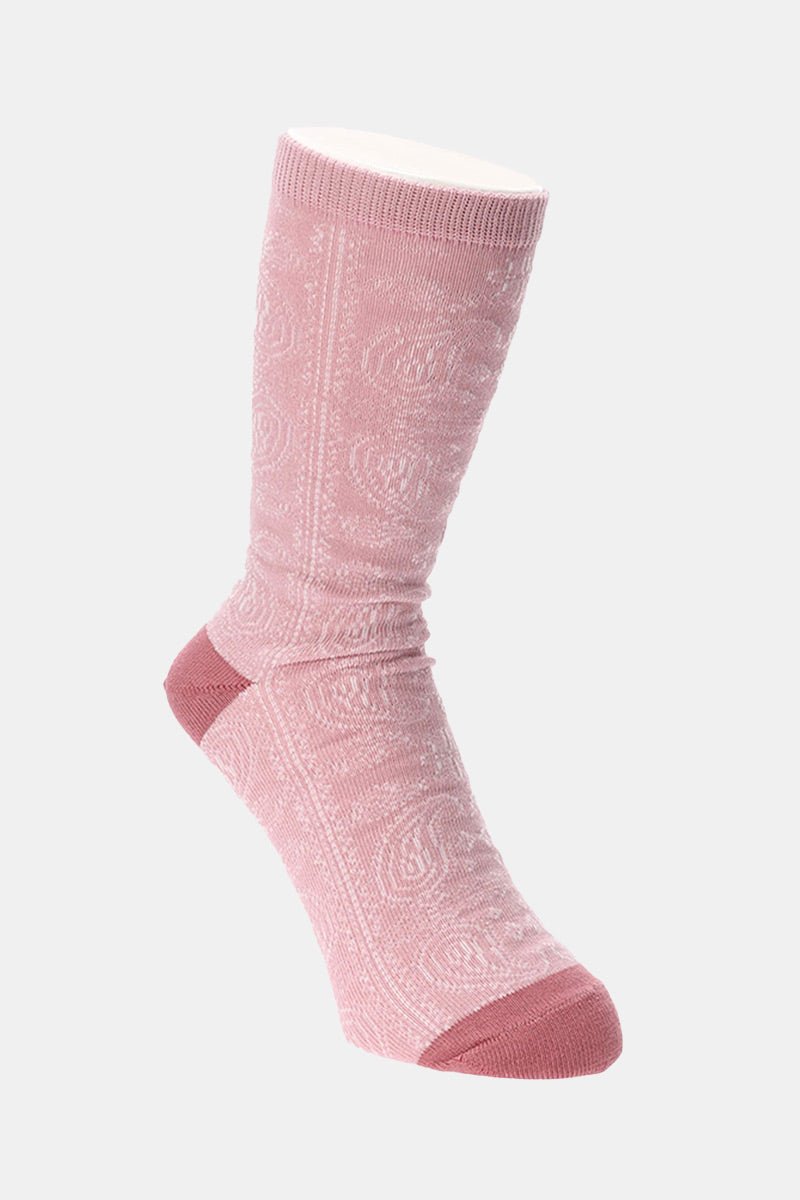 Anonymous Ism Organic Cotton Paisley Crew Socks (Pink) | Socks