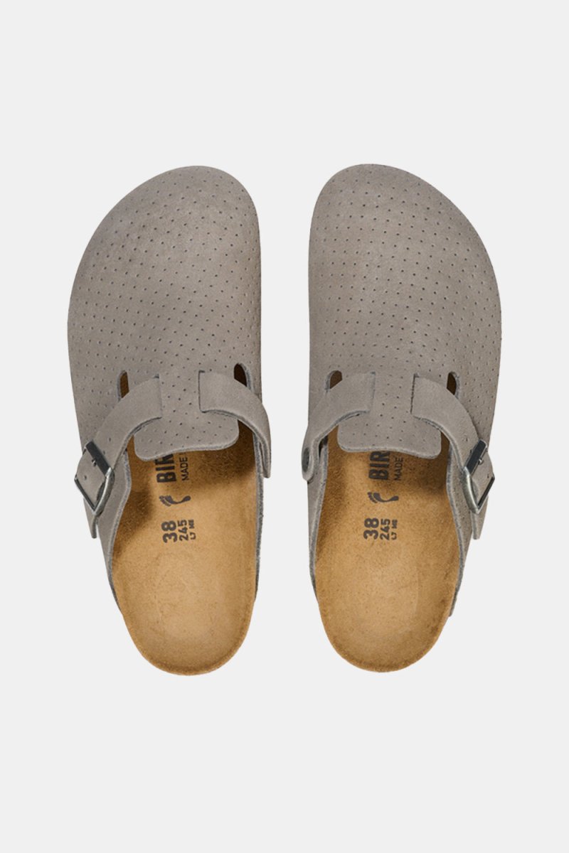 Birkenstock Boston BS Suede Embossed (Emboss Dots Stone Coin) | Sandals