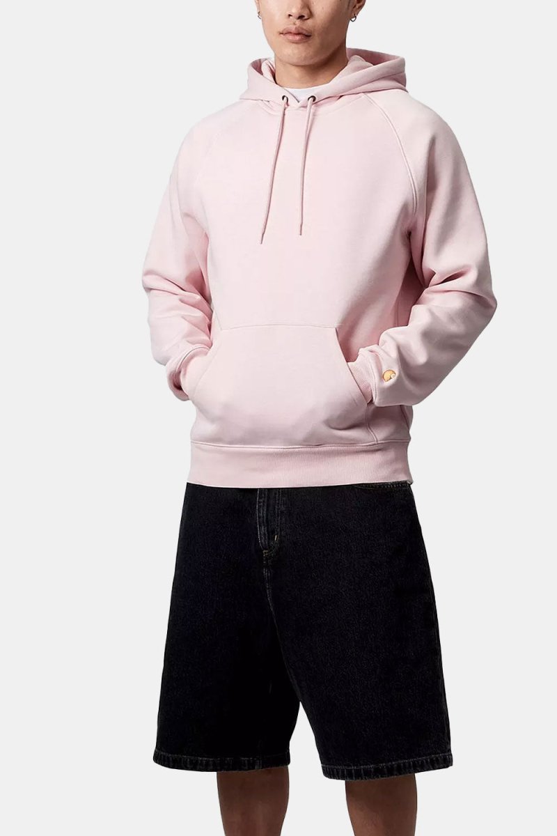 Carhartt WIP Hooded Chase Sweat (Air Pink/Gold) | Sweaters