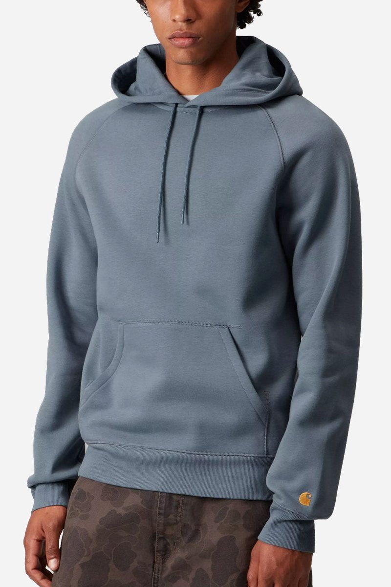 Carhartt WIP Hooded Chase Sweat (Angelite/Gold) | Sweaters