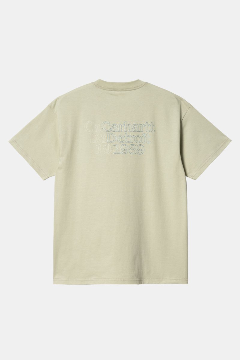 Carhartt WIP Short Sleeved Embroidered Duel T-Shirt (Agave Green) | T-Shirts