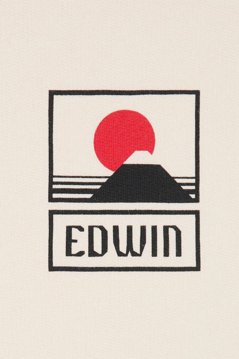 Edwin Sunset On Mount Fuji Hooded Sweatshirt (Whisper White) | Sweaters
