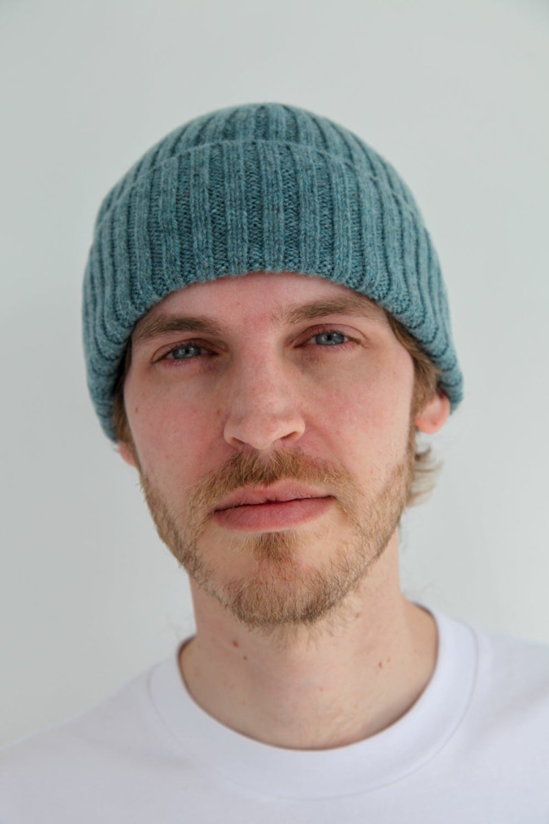 Half Dozen Super-Soft Lambswool Fisherman Beanie (Caspian Green) | Hats