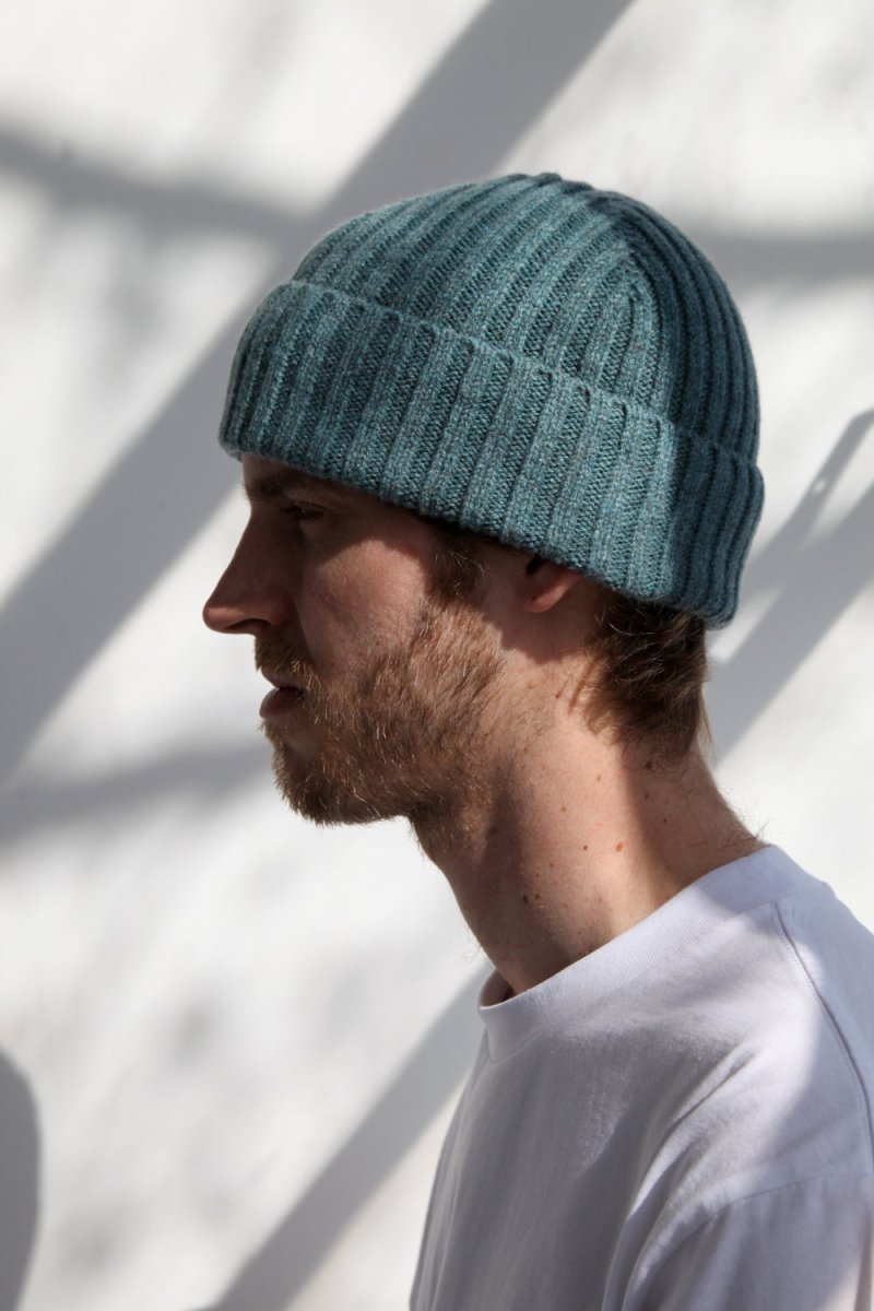 Half Dozen Super-Soft Lambswool Fisherman Beanie (Caspian Green) | Hats