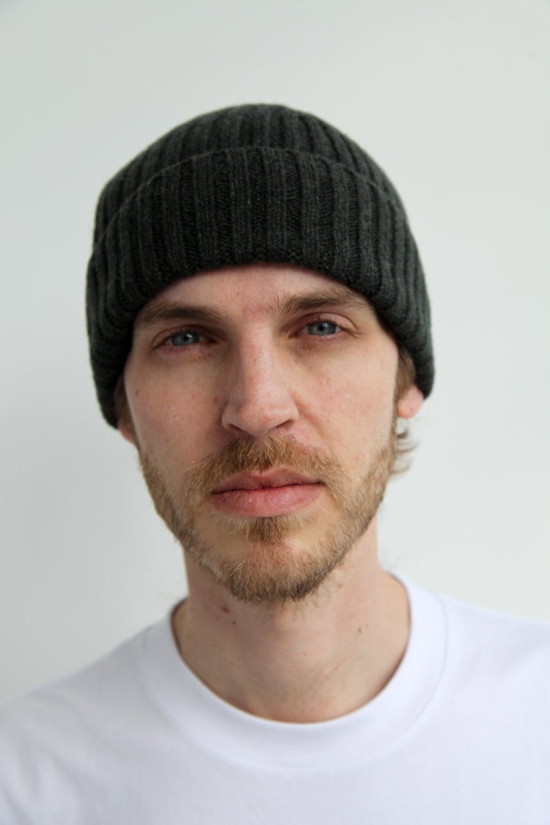 Half Dozen Super-Soft Lambswool Fisherman Beanie - Seaweed Green