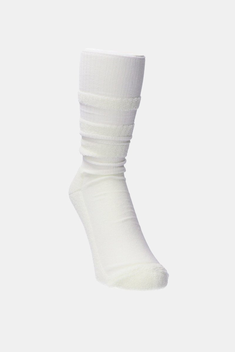Kinari Recycled Cotton Face Pile Crew Socks (Off White) | Socks