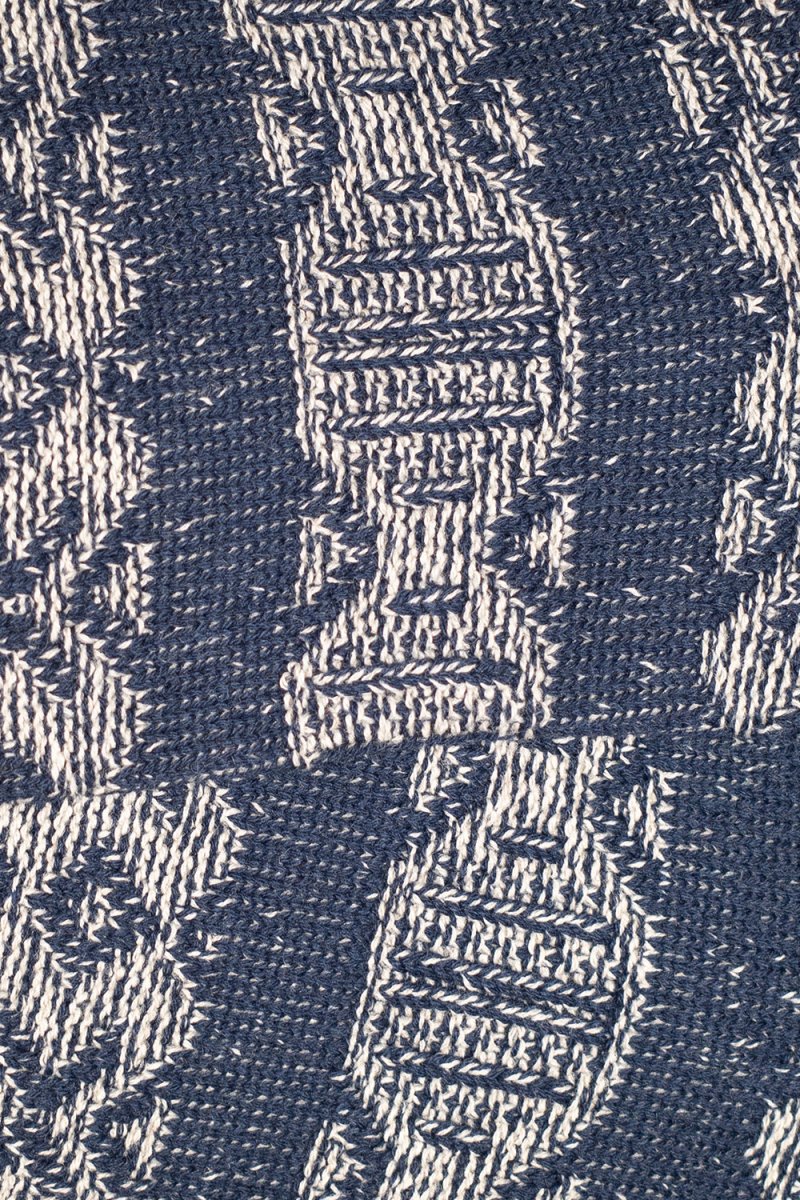 Kinari Recycled Cotton Links Pattern Crew (Navy) | Socks