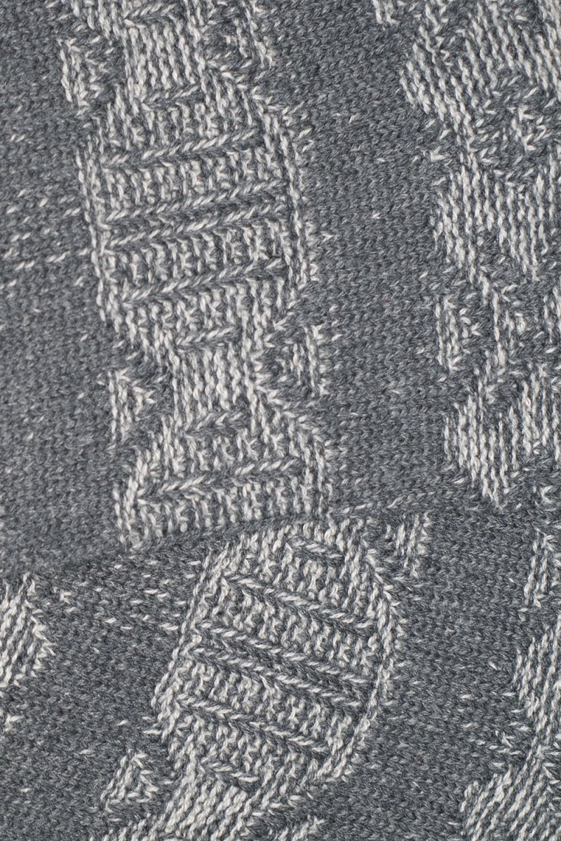 Kinari Recycled Cotton Links Pattern Crew Socks (Grey) | Socks