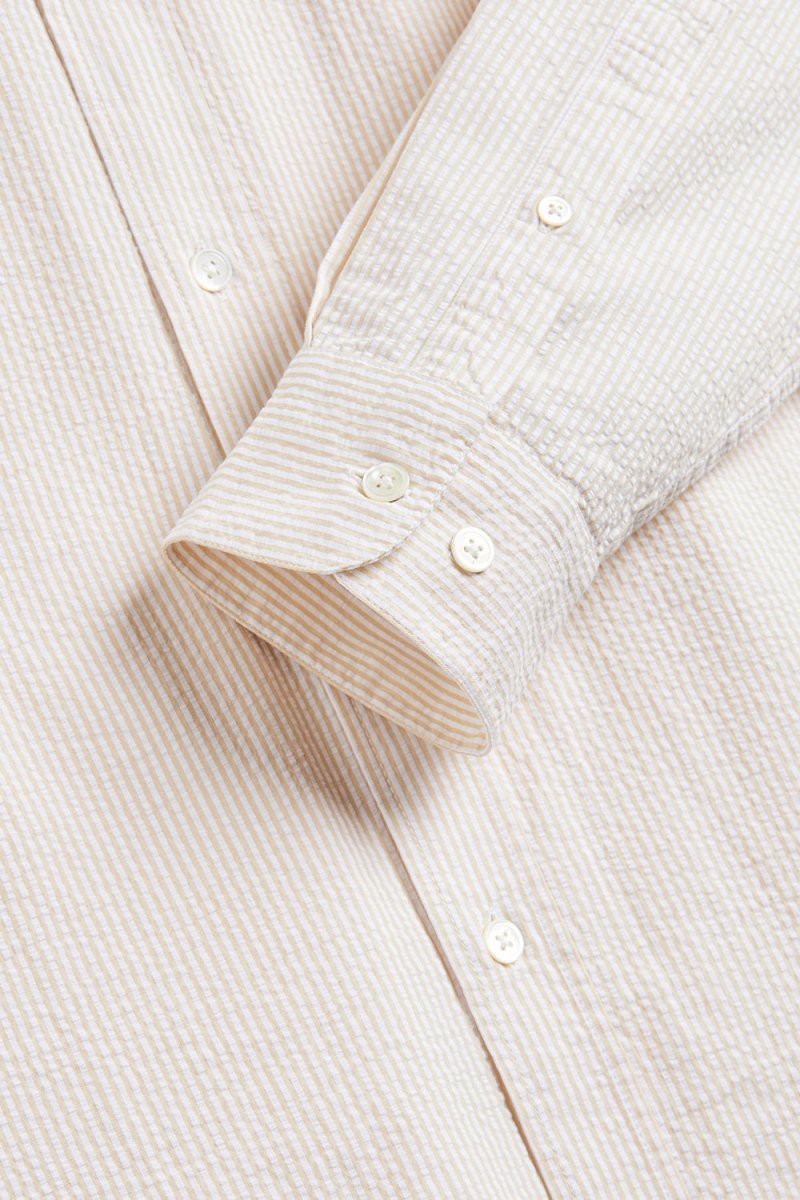 Portuguese Flannel Atlantico Stripe Shirt (Sand) | Shirts