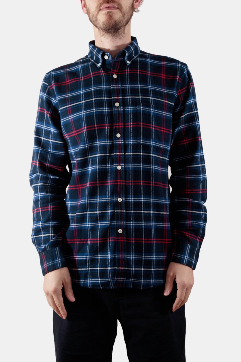 Portuguese Flannel Pop Up ESP Check Shirt (Blue / White / Red) | Shirts