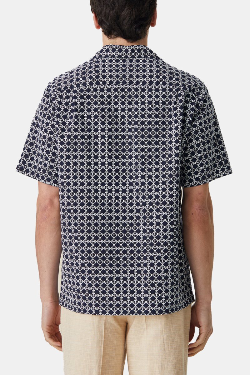 Portuguese Flannel Tile Shirt (White/Navy) | Shirts