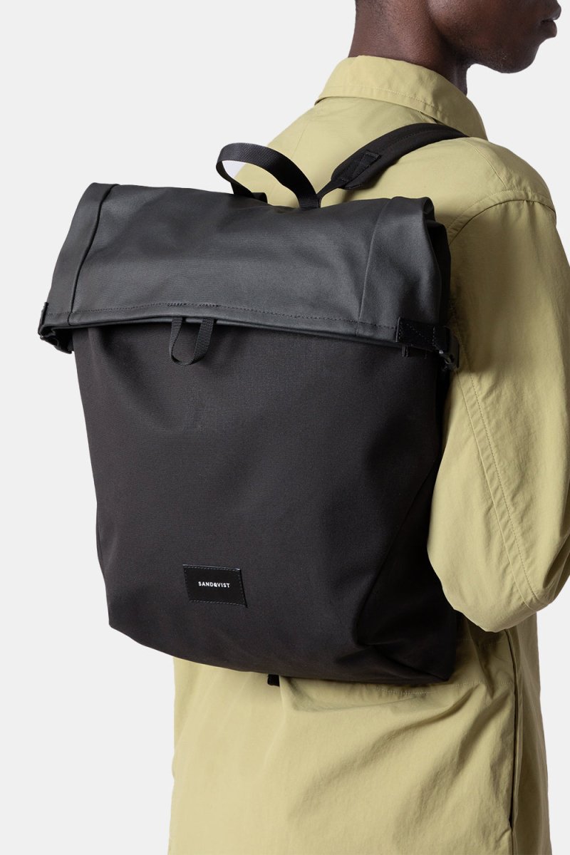 Sandqvist Alfred Backpack (Black/Black Webbing) | Backpacks