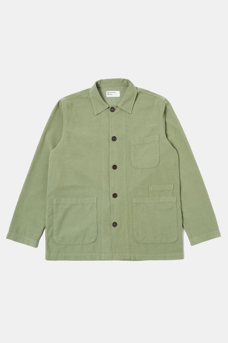 Universal Works Fine Cord Bakers Overshirt (Light Olive) | Jackets