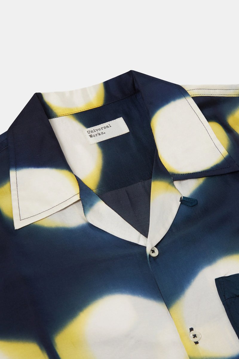 Universal Works Tie Dye Camp Shirt (Navy/Yellow) | Shirts