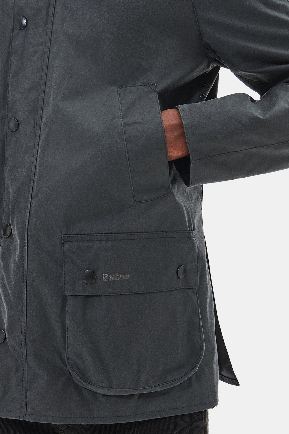 Barbour Ashby Waxed Jacket (Grey/Classic) | Number Six