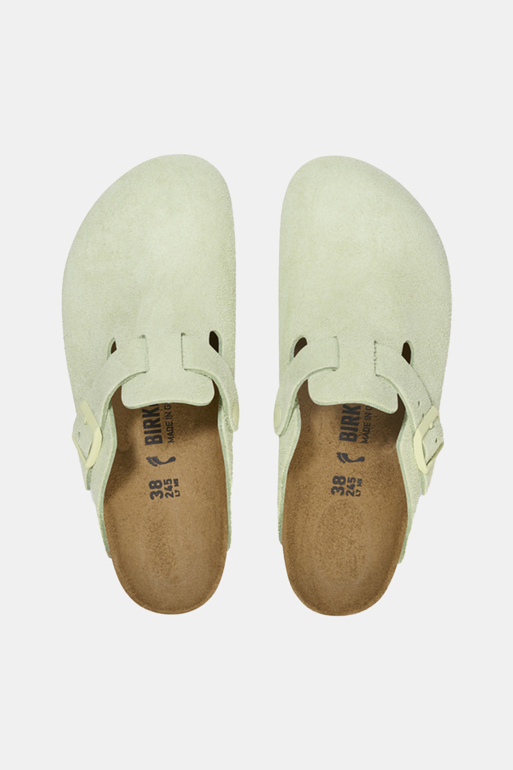 Birkenstock Boston BS Suede Leather (Faded Lime)