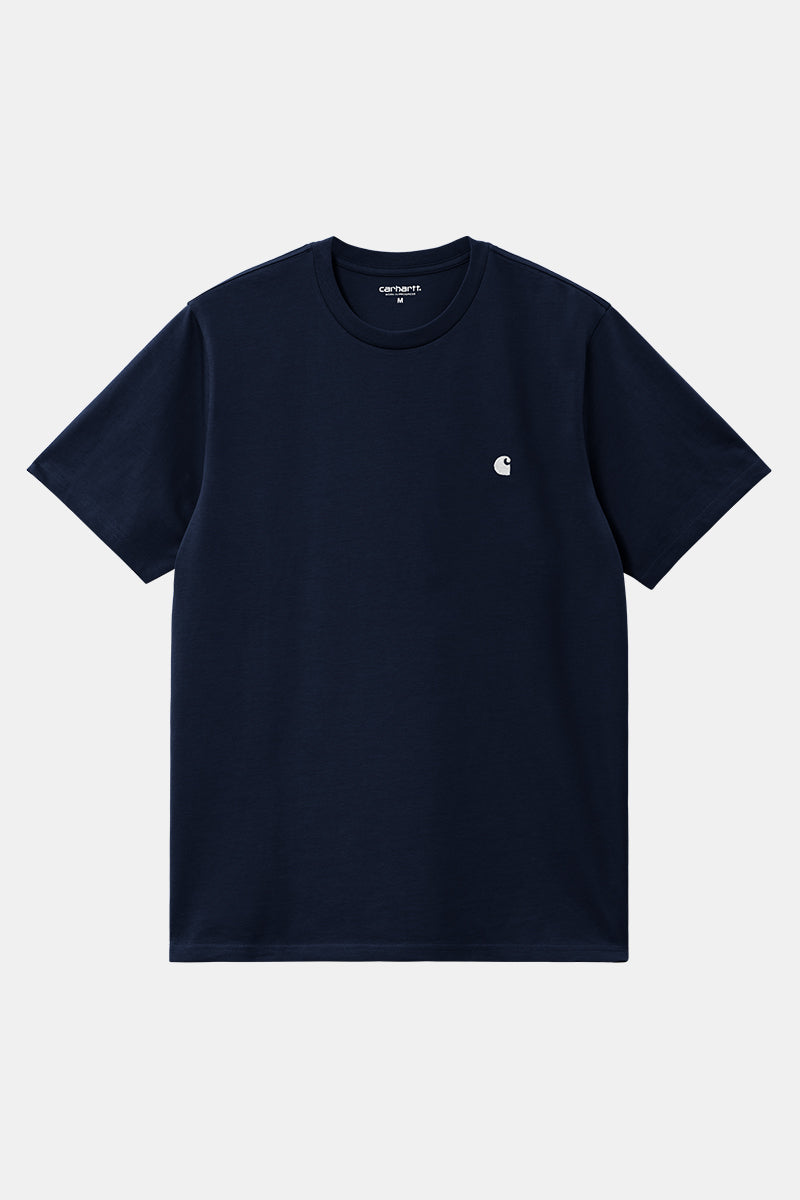 Carhartt WIP Madison Short Sleeve T-shirt (Dark Navy/White)