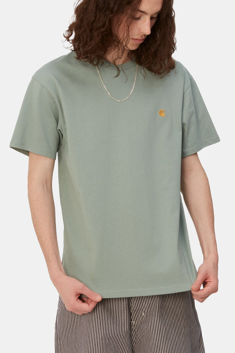 Carhartt WIP S/S Chase T-Shirt (Glassy Teal/Gold)