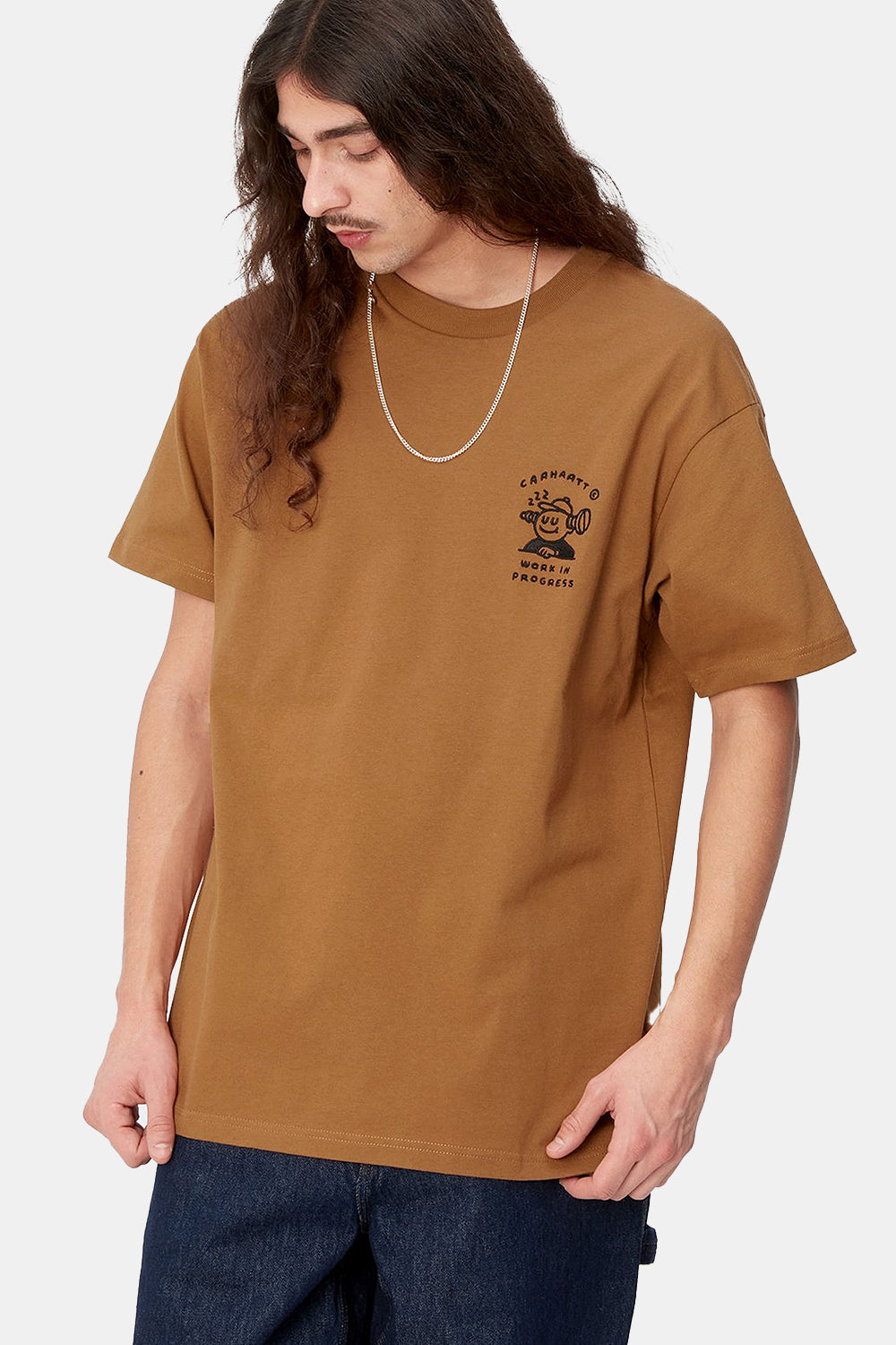 Carhartt WIP Kurzarm-T-Shirt Chase Heavy Cotton (Dunkles Umber/Gold)