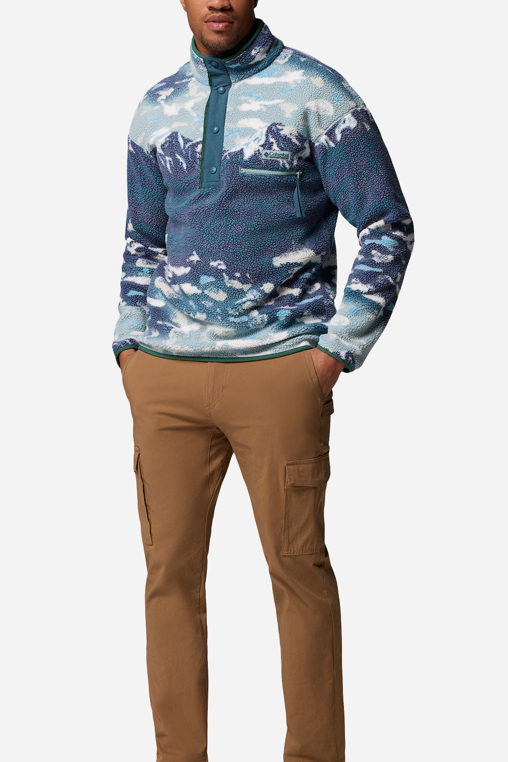 Columbia Helvetia™ II bedrucktes Half Snap Fleece (Crushed Blue Sisters)