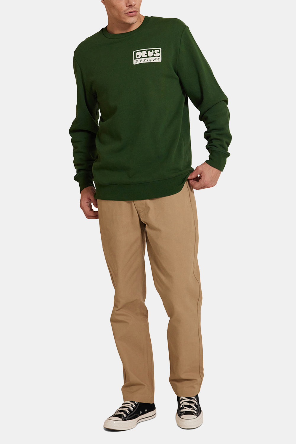 Deus schön dich zu sehen, du Crew Sweatshirt (Hillside Green)