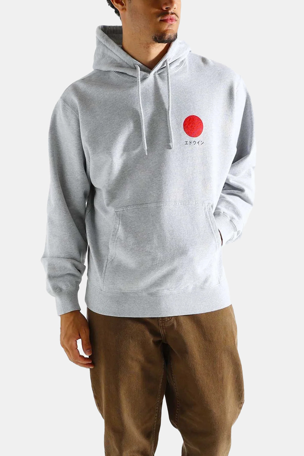 Edwin Japanische Sonne mit Kapuze -Sweatshirt (graue Mergel)