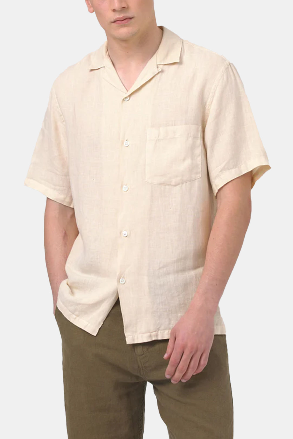 Portuguese Flannel Linen Camp Collar Shirt (Raw)