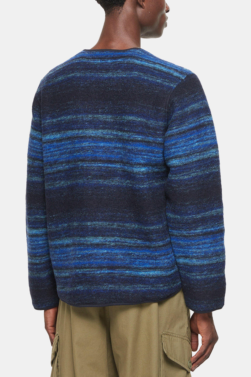 Universal Works Space Dyed Lancaster Jacke (Blaues Fleece)