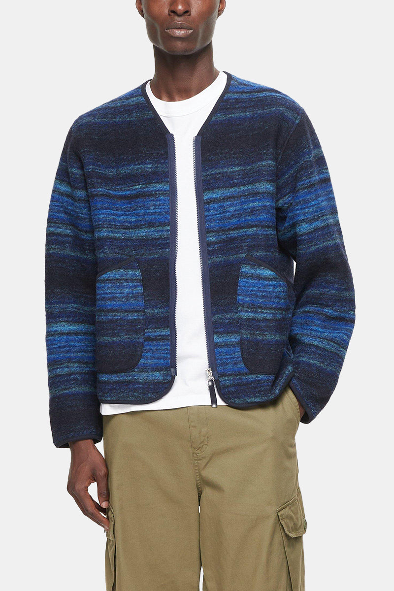 Universal Works Space Dyed Lancaster Jacke (Blaues Fleece)