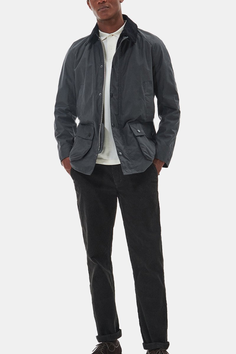Barbour Ashby Waxed Jacket (Grey/Classic) | Jackets