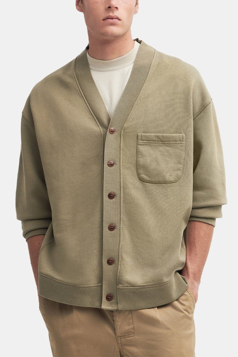 Barbour Donnington Cardigan (Bleached Olive) | Sweaters