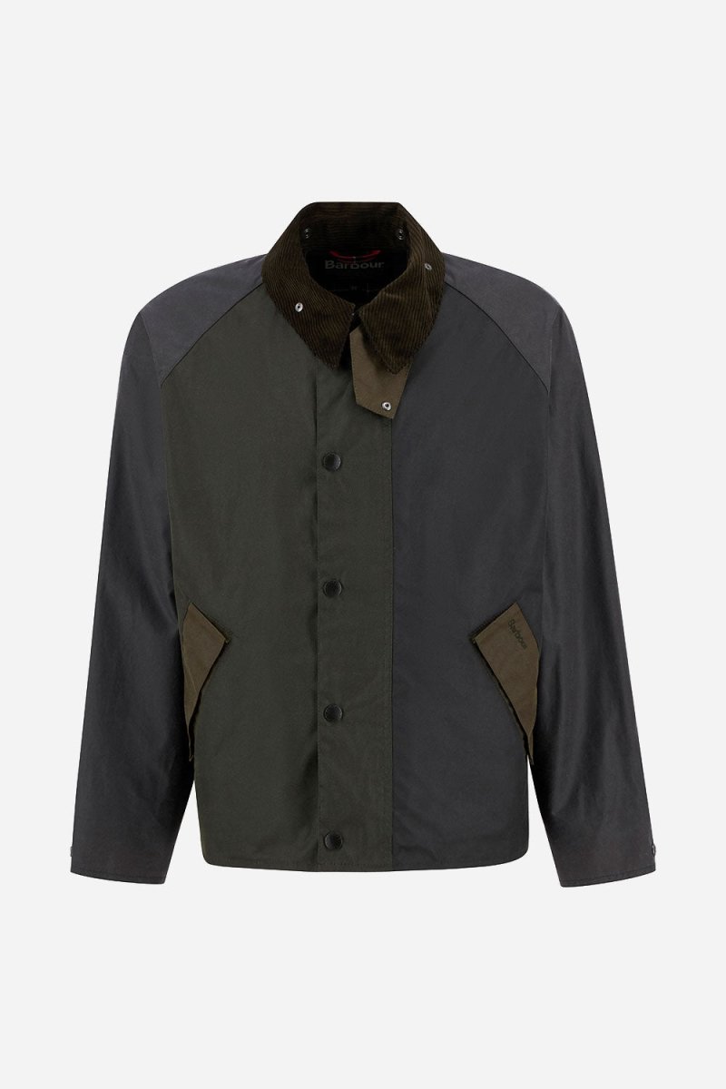 Barbour Patchwork Transport Wax Jacket (Sage Multi) | Jackets