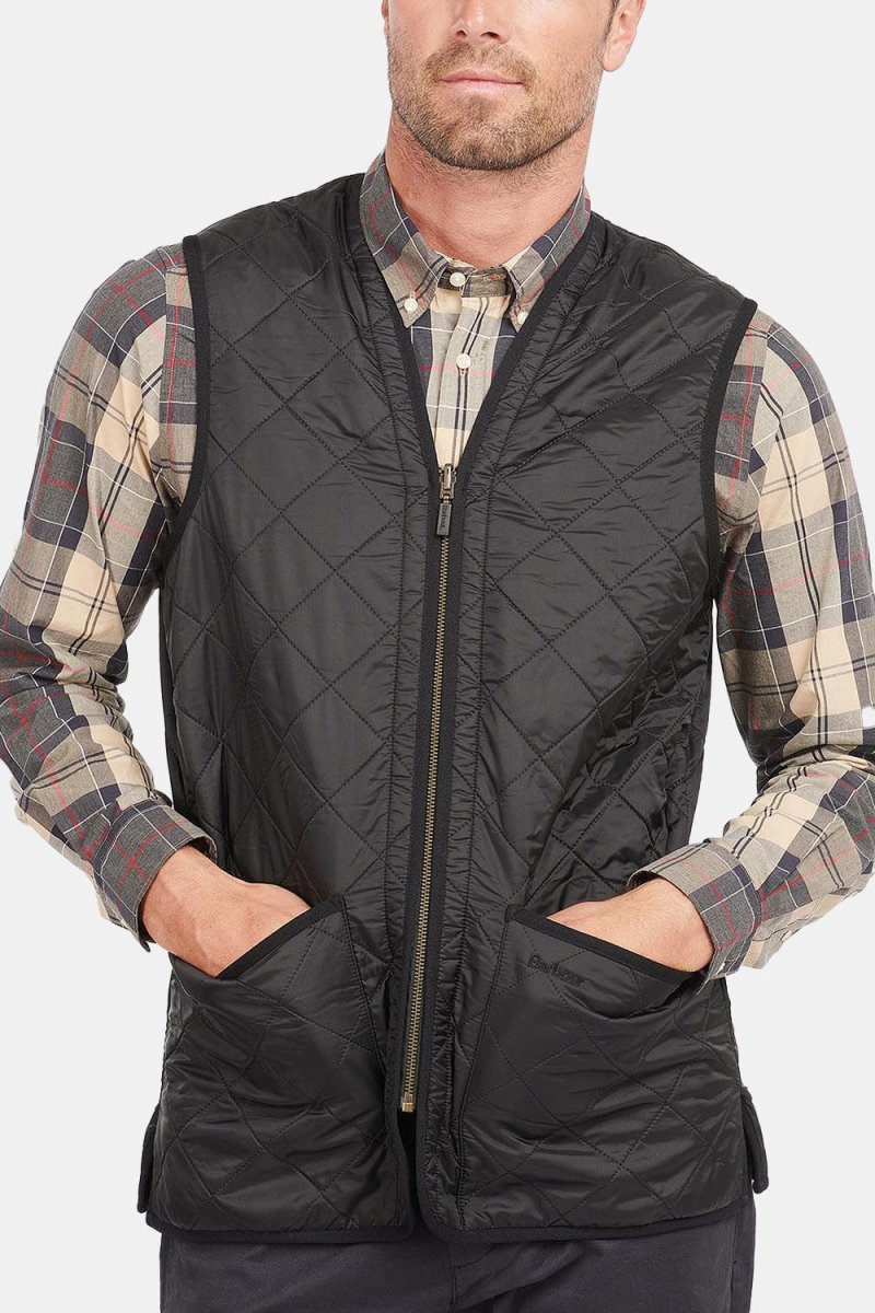 Barbour Polar Quilt Waistcoat Zip-In Liner (Black) | Vests