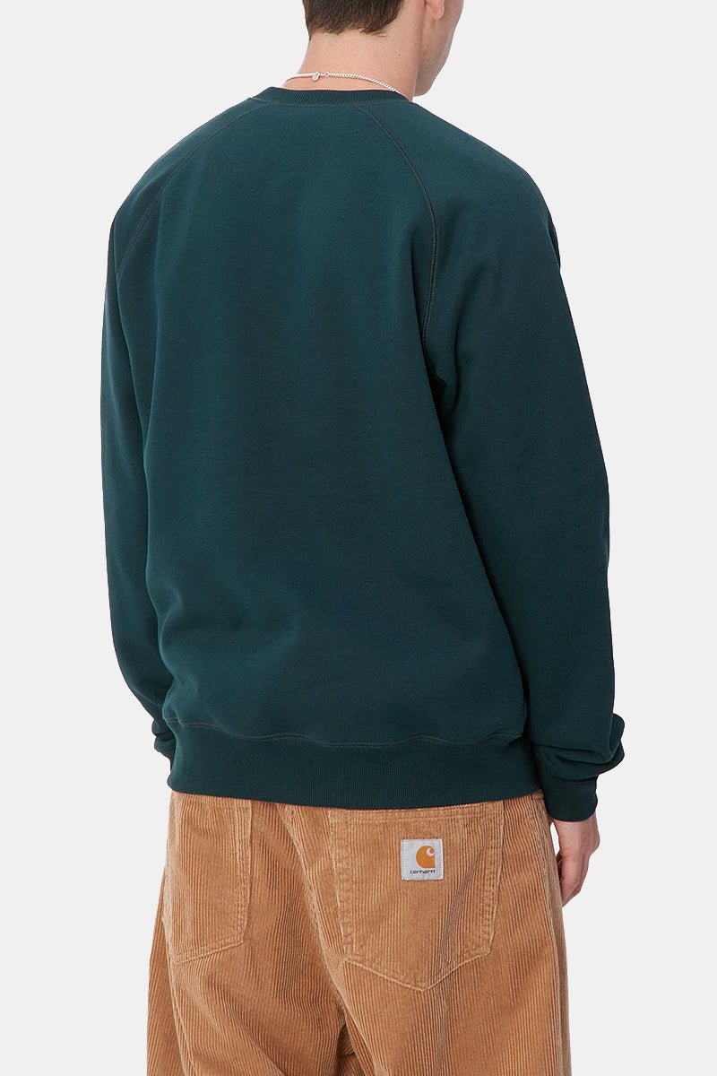 Carhartt WIP Chase Sweatshirt (Duck Blue/Gold) | Sweaters