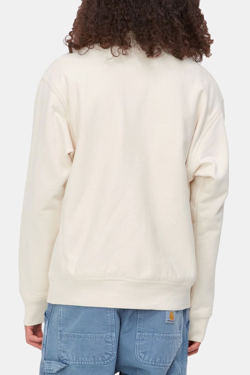 Carhartt WIP Half Zip American Script Sweatshirt (Natural) | Sweaters