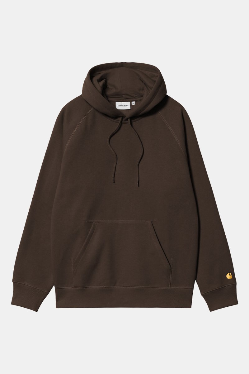 Carhartt WIP Hooded Chase Sweatshirt (Tobacco/Gold) | Sweaters