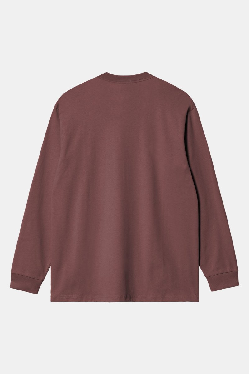 Carhartt WIP Long Sleeve Chase T-Shirt (Dusky Pink/Gold) | T-Shirts