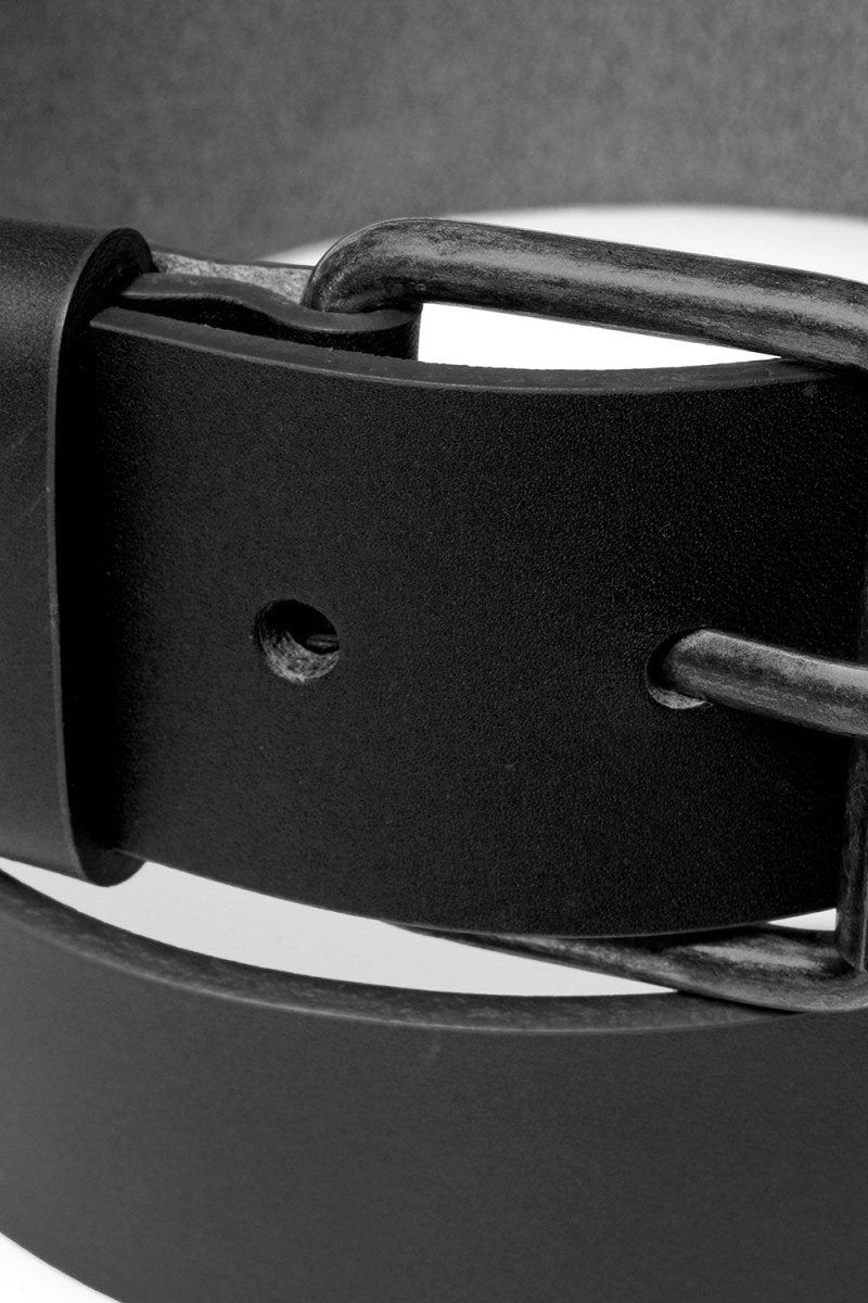 Carhartt WIP Script Belt Leather Belt (Black/Black) | Belts