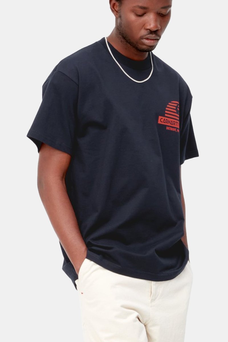 Carhartt WIP Short Sleeve Mechanic Pocket T-Shirt (Dark Navy / Brick) | T-Shirts