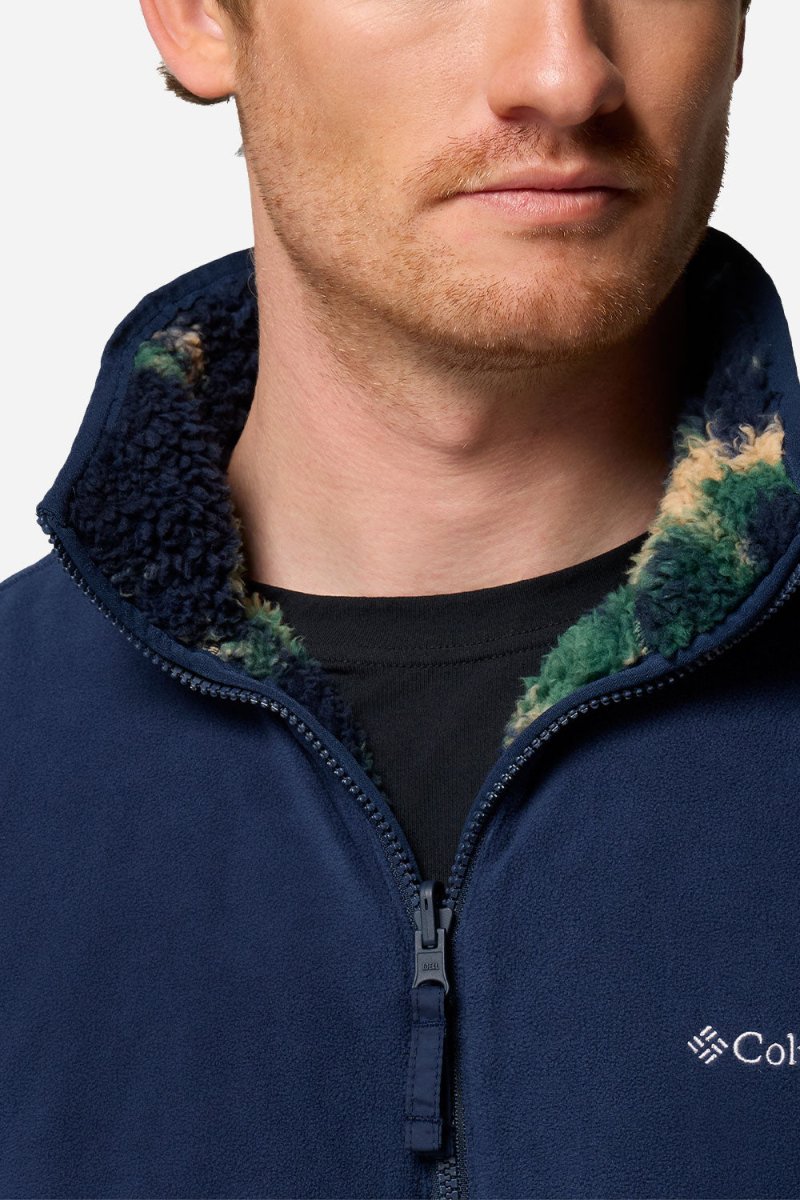 Columbia Winter Pass™ Reversible Fleece (Collegiate Navy/Tracks) | Sweaters