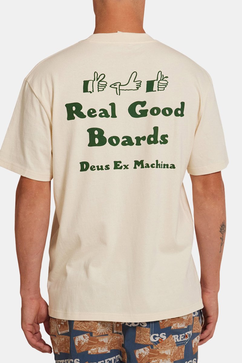 Deus Real Good Tee Recycled Cotton T-Shirt (Dirty White) | T-Shirts